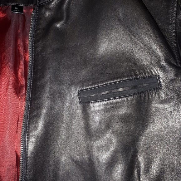 John Varvatos Black Leather Lambskin Blazer Jacket (fits Large – Xlarge) - Picture 4 of 9